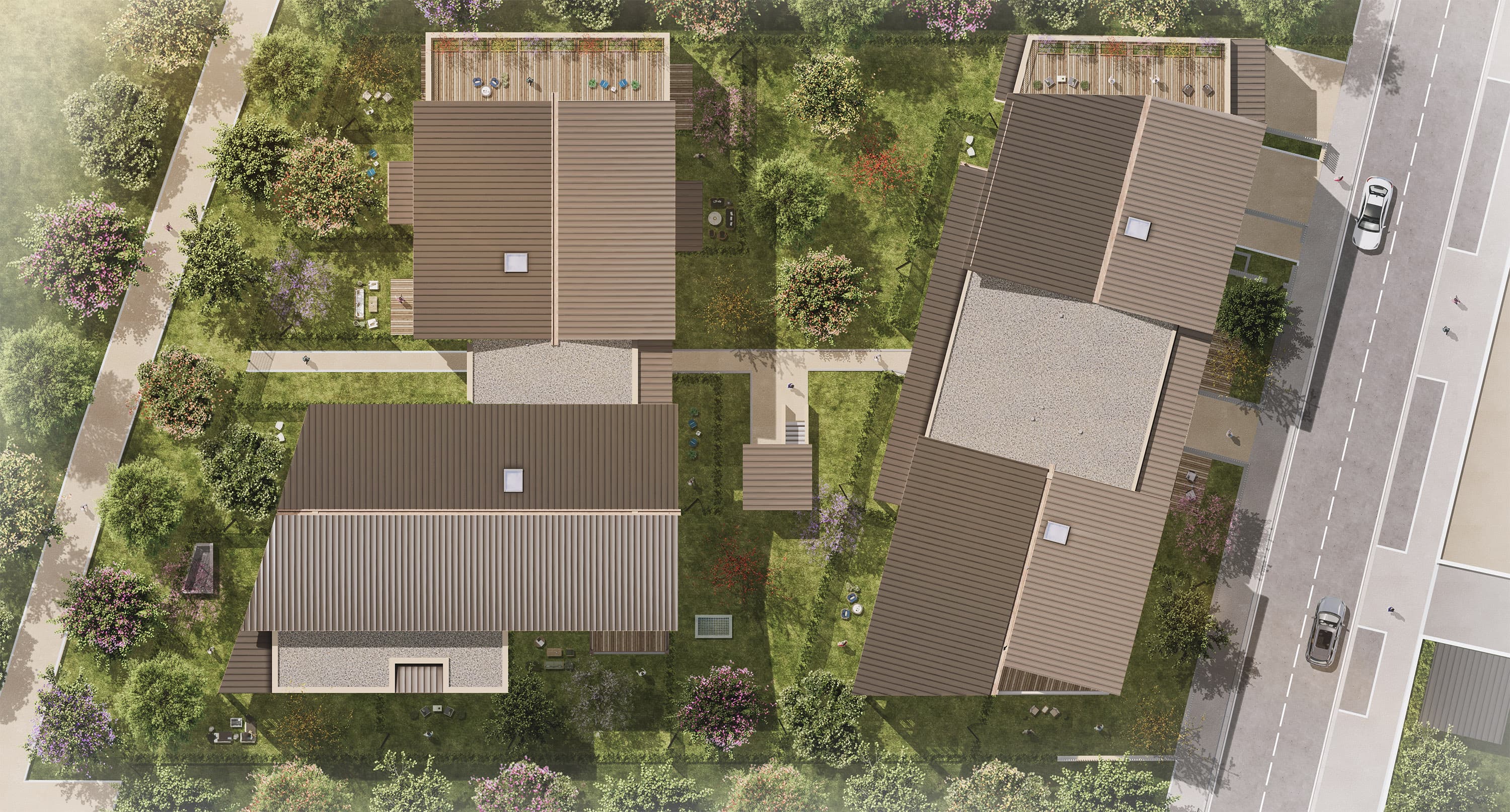 Vue en masse de la résidence L'Archipel à Toulouse